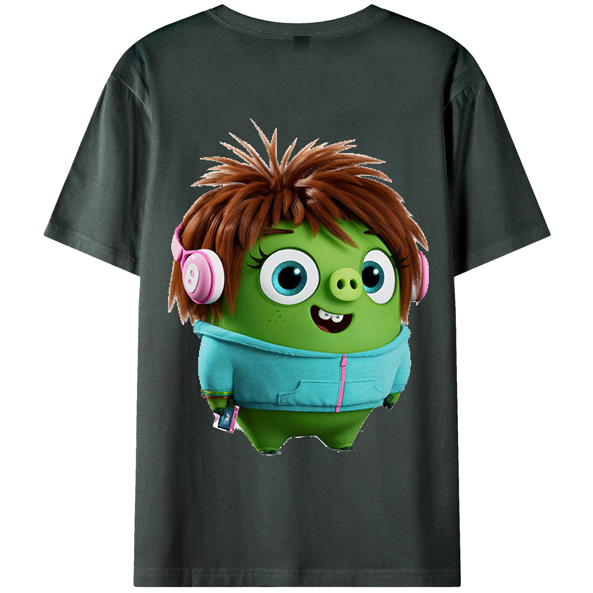 （画像用） Angry Birds アングリーバード 綿100％ メンズ半袖Tシャツ（バックプリント） 通気性
